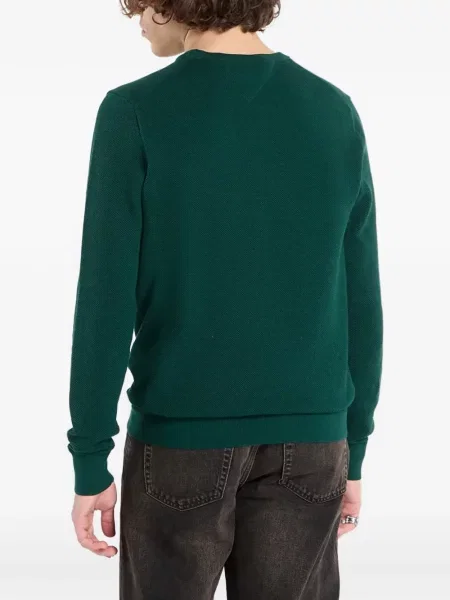 Pulover Tommy Hilfiger cu autograf verde