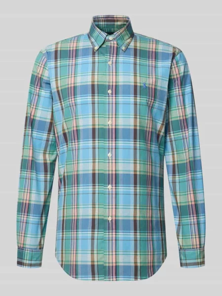 Koszula Polo Ralph Lauren w kratę niebieska