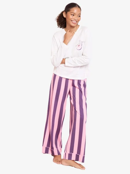 Friends Like These Pijama Dont Give A Fig lila / roz / roşu închis alb