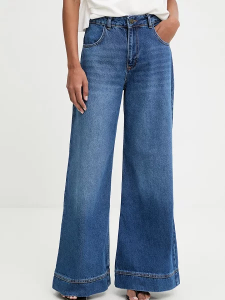 Answear.LAB jeansy wide leg niebieskie