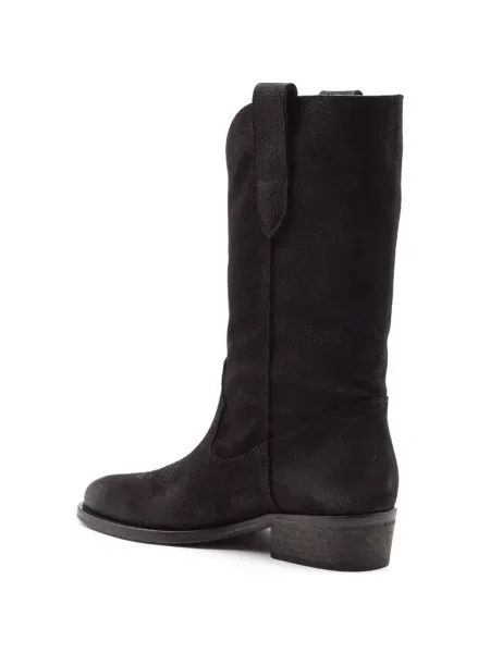 Botine Via Roma 15 cu broderie negru
