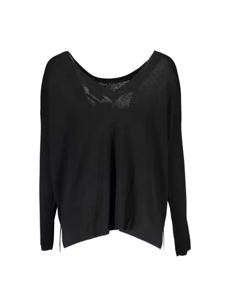 Sweter Gant z długim rękawem wełniany elegancki czarny