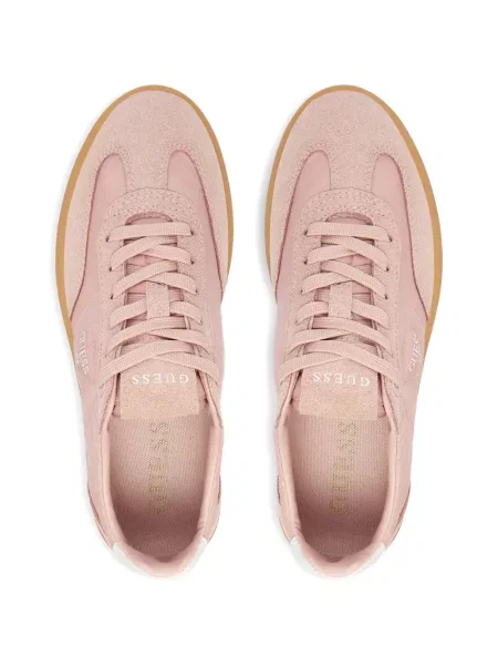 Szarvasbőr sneaker Guess autogrammal rózsaszín