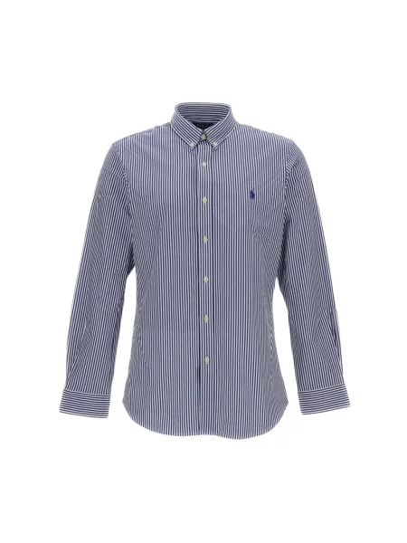 Koszula Polo Ralph Lauren w paski z paskiem niebieska