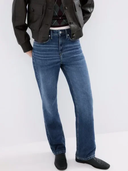 Прямі джинси MANGO синій
