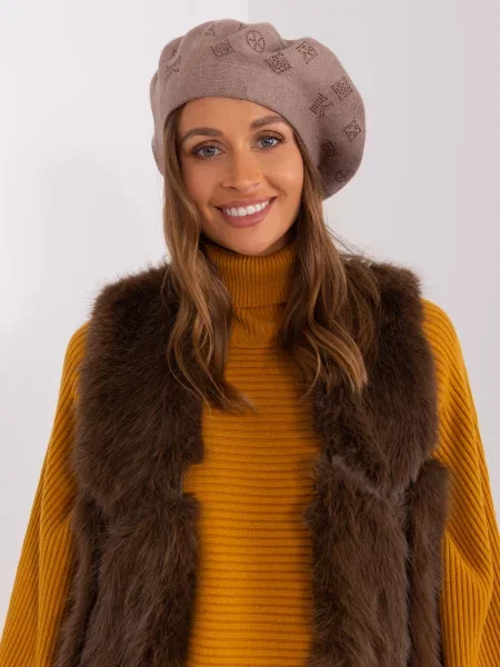 Шапка с козирки Fashionhunters бежово
