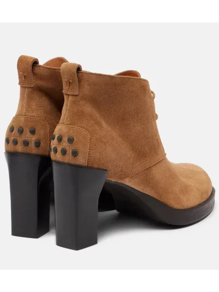 Cizme scurte Tod's din piele de căprioară bej