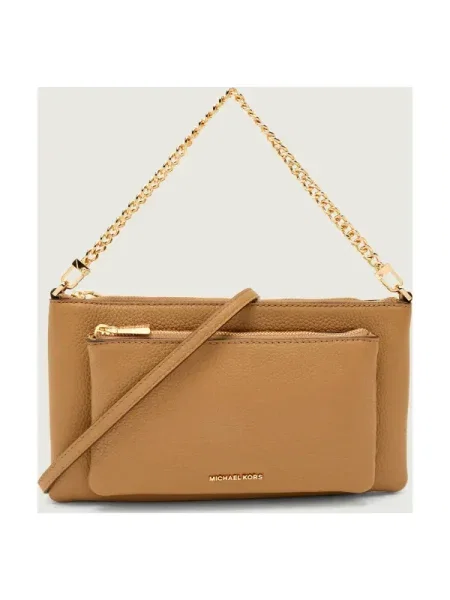 Geanta de piele Michael Kors din piele plic bej