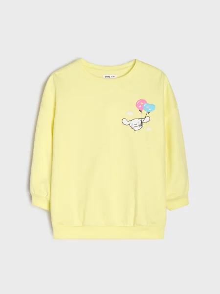 Sinsay Mikina s kulatým výstřihem s potiskem Cinnamoroll žlutá