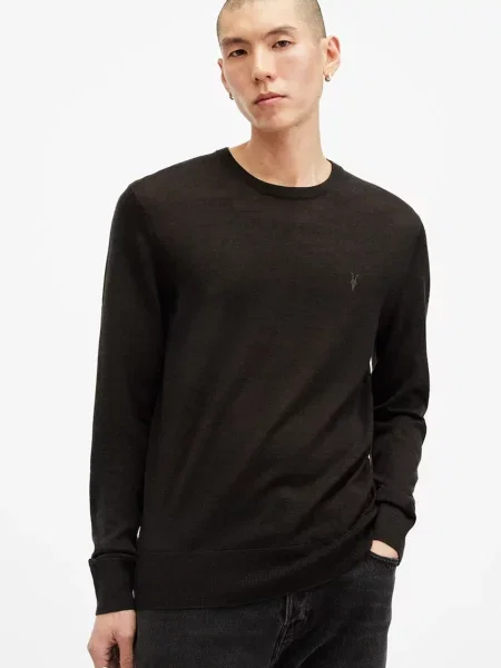 AllSaints pulover merino volna rjava