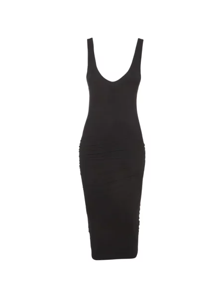 Rochie midi James Perse cu volane negru