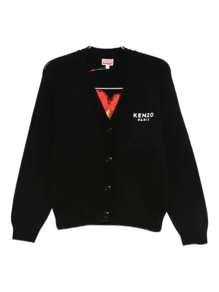 Cardigan Kenzo cu broderie cu model floral negru