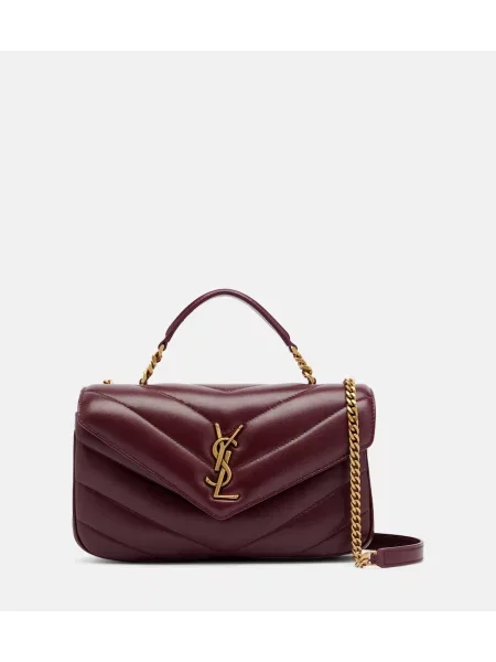 Top Saint Laurent din piele bordo