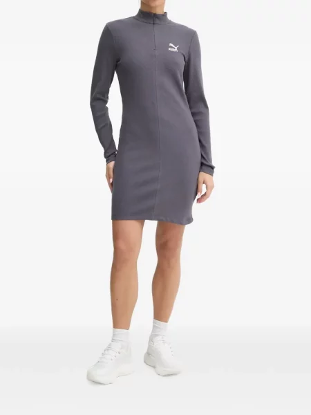 Lung rochie mini Puma tricotate gri