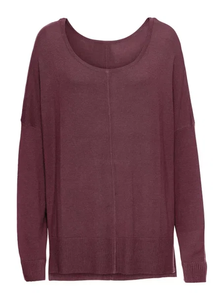 Sweter dzianinowy oversize z mieszanki czerwony