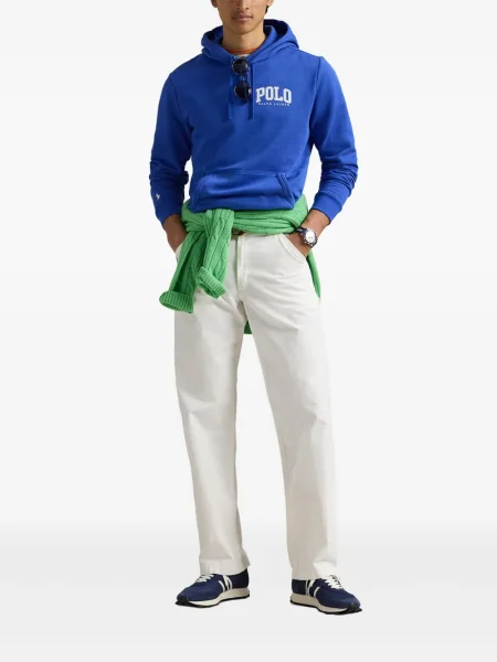 Pletene sportske kratke hlače Polo Ralph Lauren s printom bijela