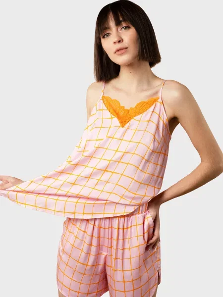 Картатий топ Brabrabra рожевий