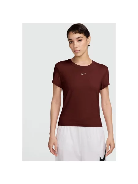 Koszulka z krótkim rękawem Nike Sportswear Chill Knit S brązowa