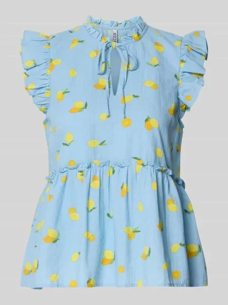 Bluzka z wiązaniem pod szyją o kroju regular fit z czystej bawełny model EMMA' Pieces