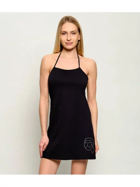 Karl Lagerfeld Jeans Rochie Ikon Rhinestone negru