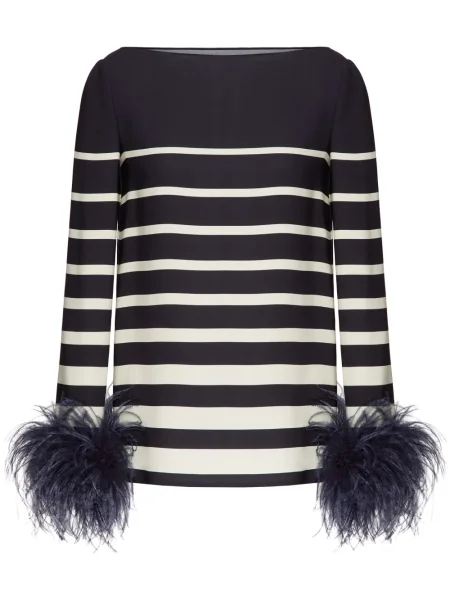 Top Valentino Garavani w piórka niebieski