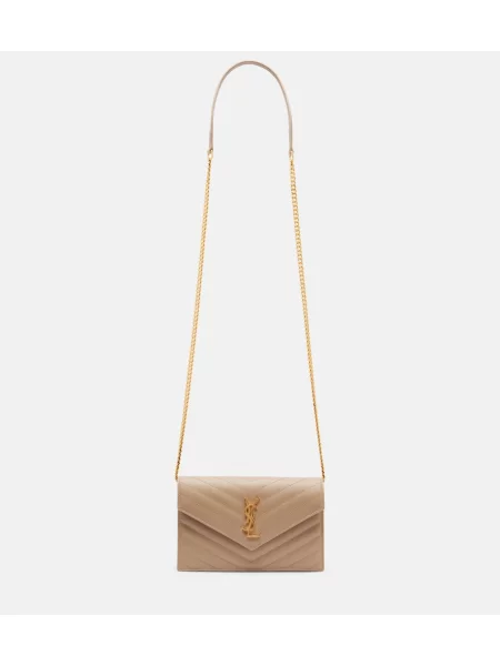 Colier Saint Laurent din piele bej
