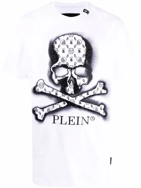 Tricou Philipp Plein cu imagine alb