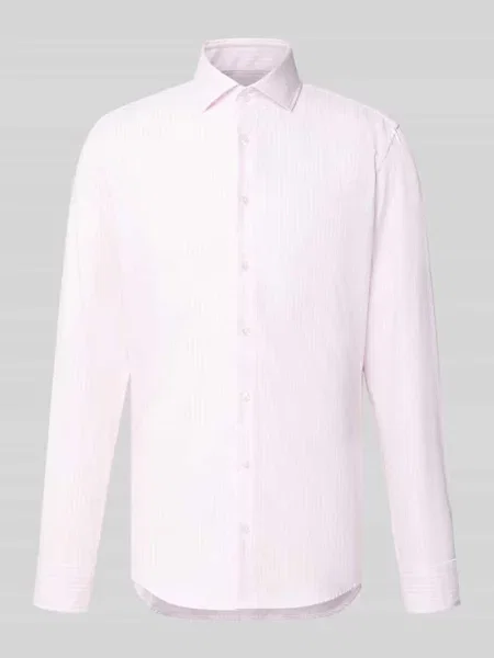 Koszula o kroju slim fit z czystej bawełny model Spread Kent' Seidensticker różowa