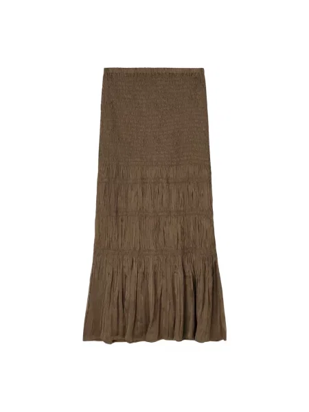 Lniana maxi spódnica maxi By Malene Birger brązowa