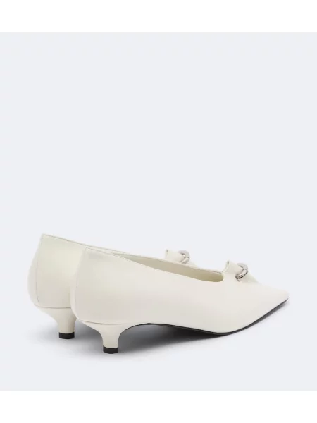 Pantofi cu toc Toteme din piele alb