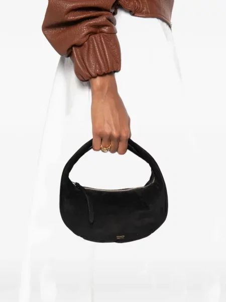 Τσάντα shopper Khaite σουέτ μαύρο