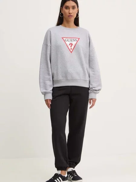 Кофта Guess Jeans з принтом сірий