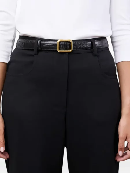 Cu centură curea Lié Studio din piele negru