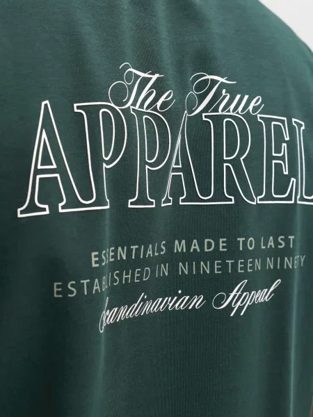 JACK & JONES Tričko JJEBarron tmavozelená biela