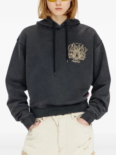 Hoodie Diesel με καρφιά γκρι