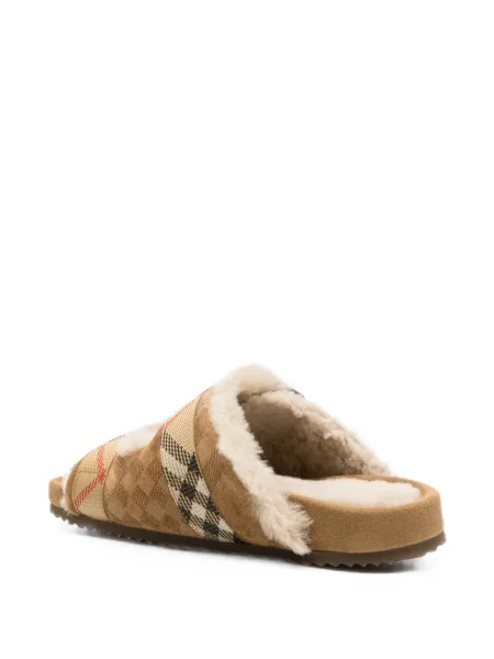 Sandale Burberry în carouri cu cataramă maro