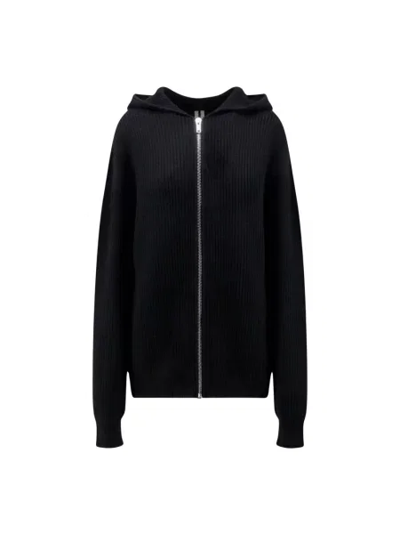 Bluza z kapturem Rick Owens wełniana z kapturem czarna