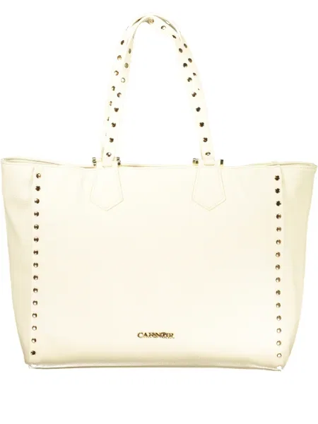 Duża torebka Cafènoir z nitami beżowa