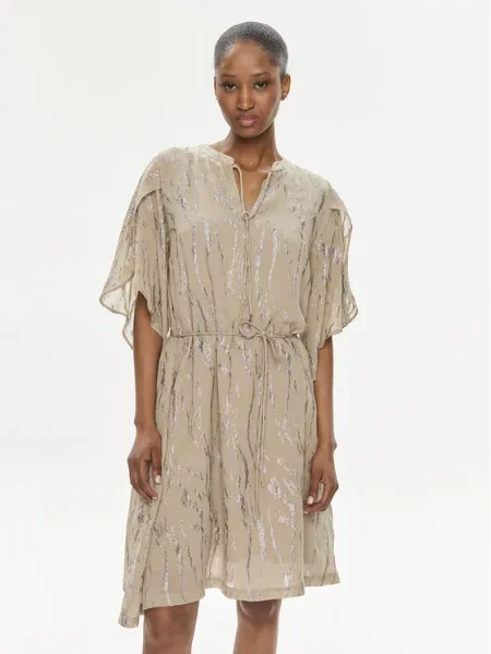 Bruuns Bazaar rochie OdiaBBParez dress mini drept bej