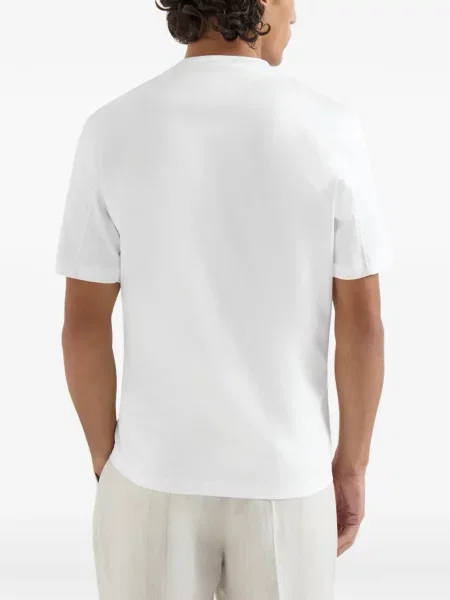 Tricou Brunello Cucinelli din jerseu alb