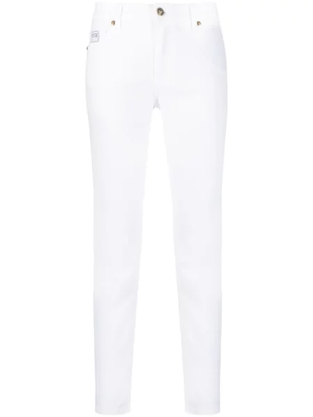 Слаб дънки skinny fit Versace Jeans Couture с автограф бяло