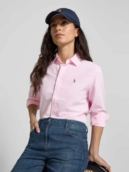 Bluzka koszulowa z wyhaftowanym logo model ‘Kendal’ Polo Ralph Lauren