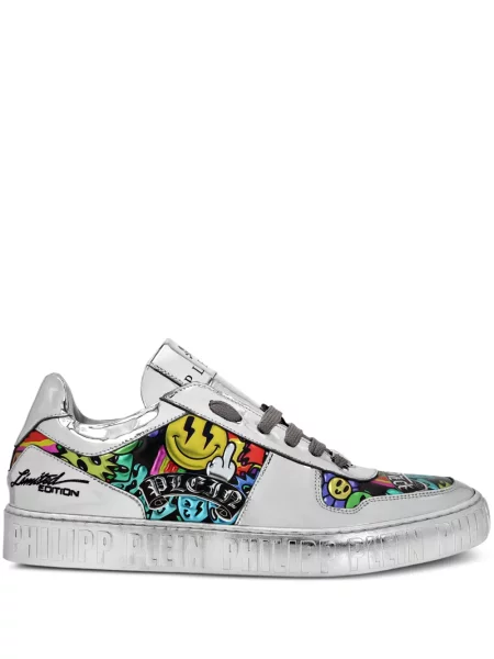 Sneakerși Philipp Plein din piele gri