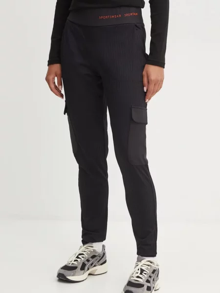 Sportalm spodnie dopasowane high waist czarny