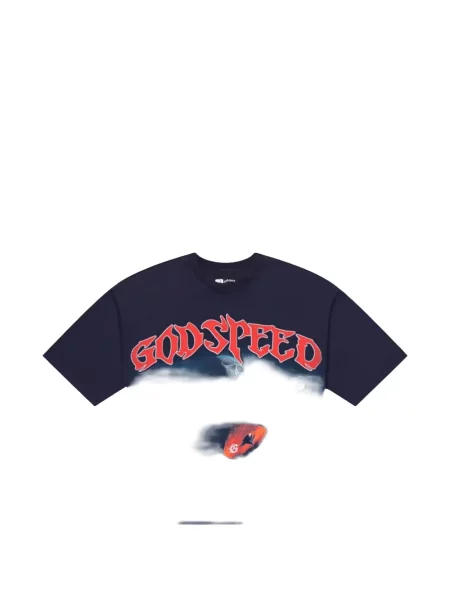 Tricou Godspeed cu imagine albastru