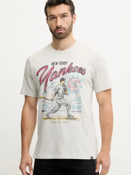 47 brand póló MLB New York Yankees nyomott mintás szürke