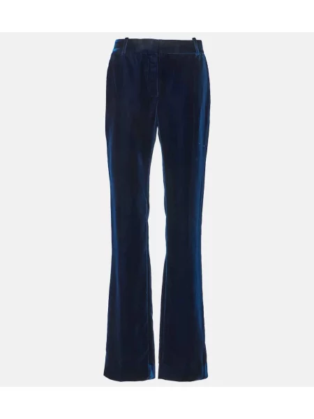 Pantaloni Nina Ricci de catifea albastru