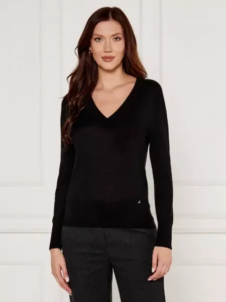 Liu Jo Pulover cu adaos de cașmir negru