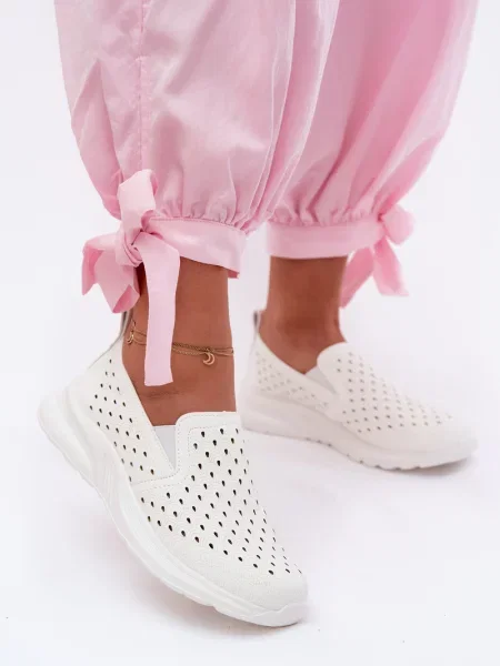Chiloți Evento din piele slip-on alb