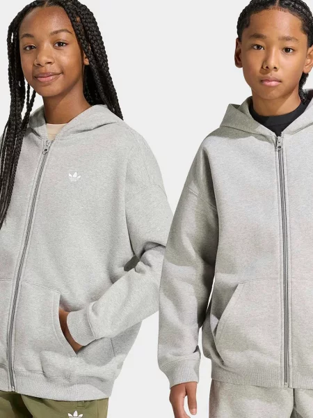 Adidas Originals кофта яка розстібається з капюшоном дитяча з бавовною
